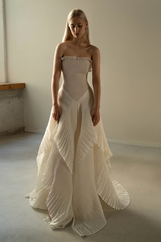 Chic Sleeveless Strapless Square A-Line Prom Dress