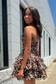 Cute A Line Sweetheart Floral Chiffon Short Homecoming Dress