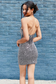 Cute Bodycon Scoop Neck Sparkly Hot Stone Short Homecoming Dress