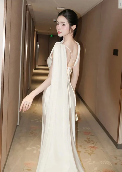 Elegant Sheath One Shoulder Pink Satin Long Prom Dress Party Dress