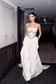 Elegant Spaghetti Straps White Satin Beaded Mermaid Long Party Dress Formal Prom Gown