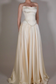 Exquisite Satin Ivory Sleeveless Strapless Long Pleated Prom Dress with Beadings