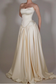Exquisite Satin Ivory Sleeveless Strapless Long Pleated Prom Dress with Beadings