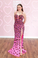 Fuchsia Sweetheart Sequins Mermaid Prom Dresses with Slit