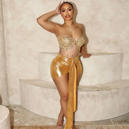 Short Prom Dress For Black Girls Beaded Crystals Birthday Party Dresses Evening Gown Customized