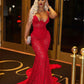Vestido de baile vermelho solitário, sereia, vestido de festa, vestido de noite personalizado