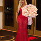 Vestido de baile vermelho solitário, sereia, vestido de festa, vestido de noite personalizado