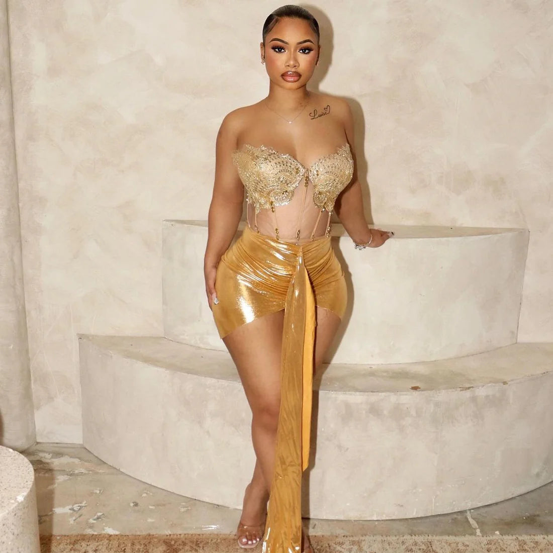 Short Prom Dress For Black Girls Beaded Crystals Birthday Party Dresses Evening Gown Customized