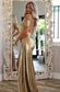 Gold Metallic Short Off The Shoulder Tight Corset Homecoming Dresses with Side Cape