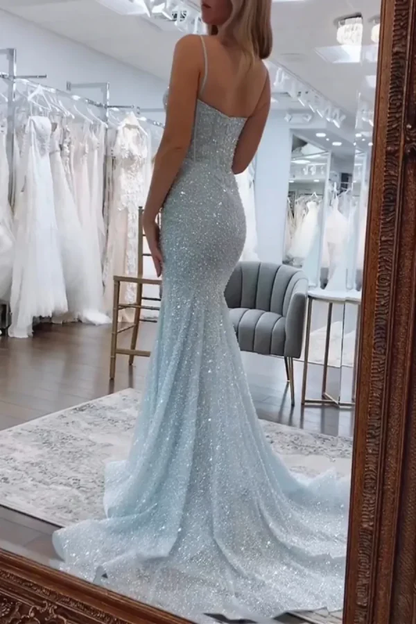 Gorgeous Mermaid Strapless Spaghetti Straps Sleeveless Pleated Fully Beaded Peom Party Dress Evening Gown Birthday Dress Cocktail Dress