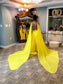 Bright Yellow Summer Evening Dresses With Wrap Appliqued Lace Beads Sleeveless Formal Prom Dress Custom Made Sexy Illusion