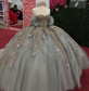 Luxury Glittery Tulle Sweetheart 3D Flowers Sweet 16 Quinceanera Dresses with Bowknot