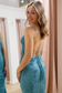 Mermaid V Neck Spaghetti Straps Sleeveless Fully Beaded Appliques Open Back Prom Party Dress Evening Formal Gown with Train