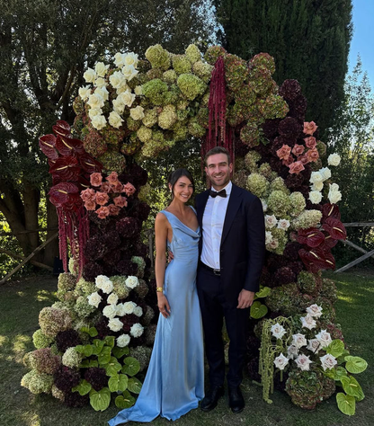 Modest Mermaid Cowl Neck Light Sky Blue Satin Prom Dress Long Party Gowns Evening Dresses