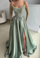Off-Shoulder Sleeveless Beaded Pearl A-Line Prom Dress