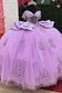 Off Shoulder Lilac Tulle Corset Appliqued Princess Quinceanera Dresses for Sweet 16