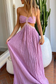 Purple Strapless Cut Out A-Line Long Party Dress