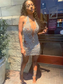 Robe de soirée courte noire en maille transparente pour fille, robe de cocktail scintillante de luxe en cristal perlé, robe de fête d'anniversaire personnalisée à Dubaï 