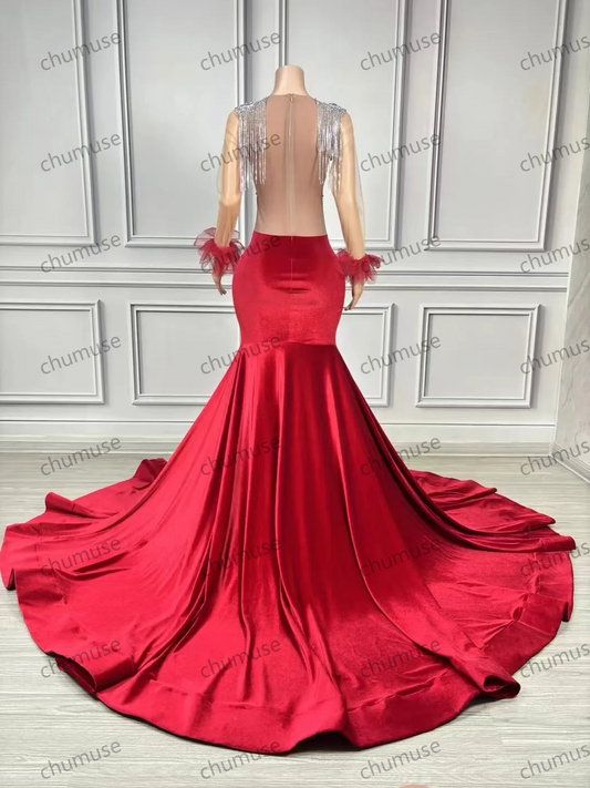Vestido rojo para cóctel o noche 