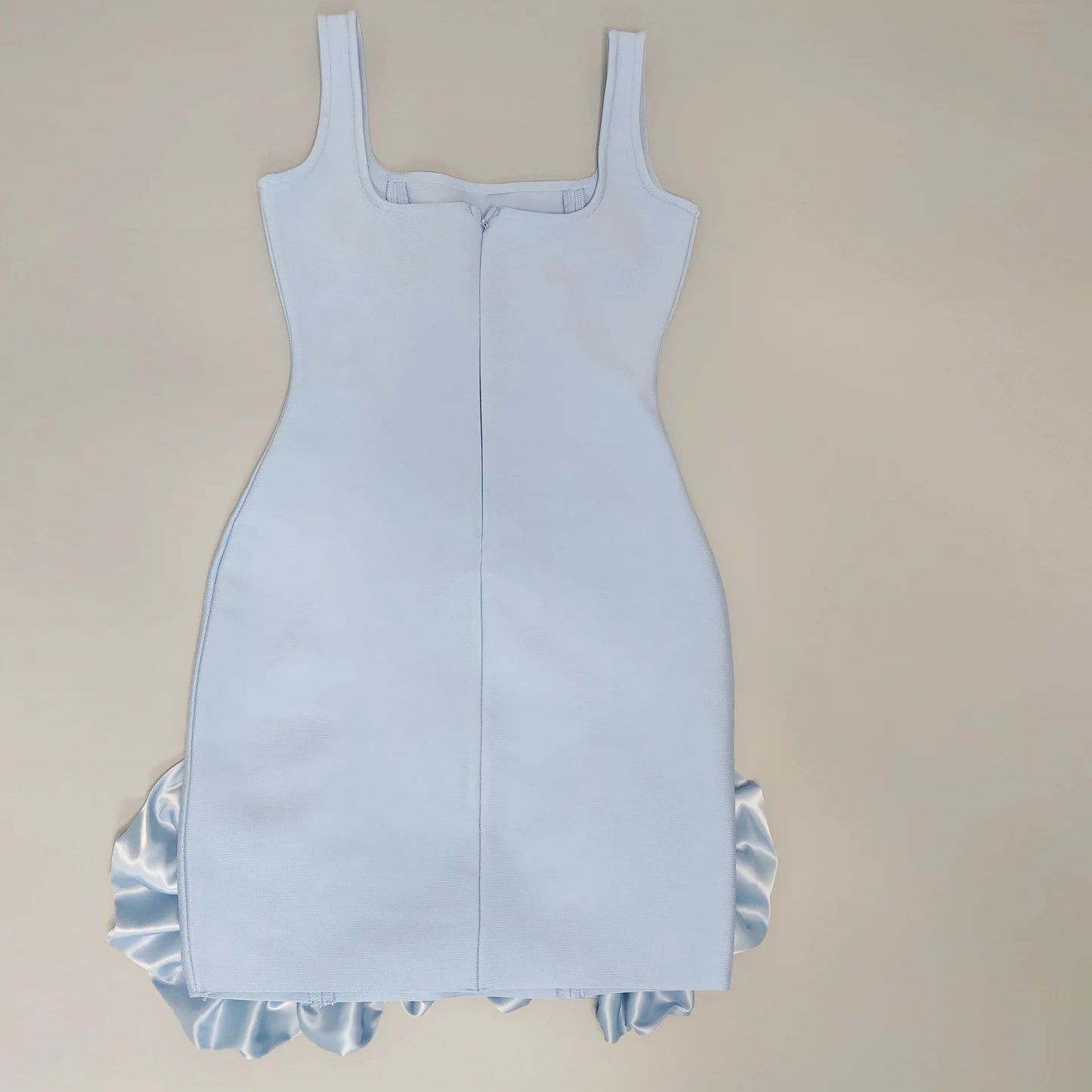 Women New Summer Bandage Dress Tank Square Collar Diamonds Appliques Bodycon Mini High Street Evening Club Party Dress