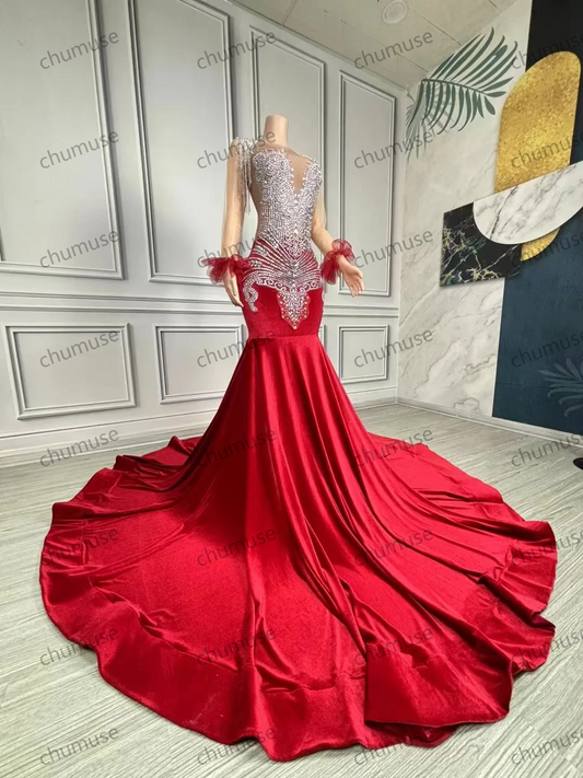 Vestido rojo para cóctel o noche 