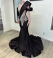Sparkly Black Prom Dresses 2025 Crystal Sequin Mermaid Party Dress Gala Long Robe De Bal Evening Gowns Customized