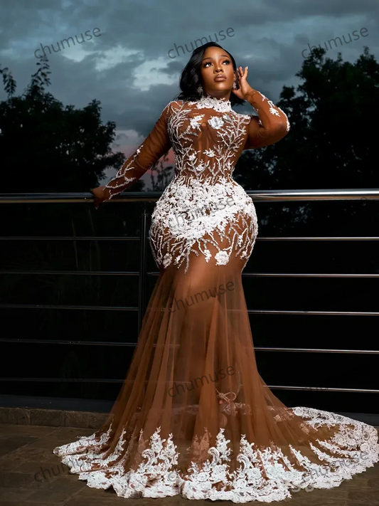 Vestidos de fiesta de talla grande para mujeres negras Vestido de fiesta ilusión para ocasiones especiales 
