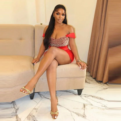 Red Short Cocktail Dresses For Black Girls Aso Ebi Off The Shoulder Girls Evening Dress Mini Short Sexy Summer Birthday Gowns