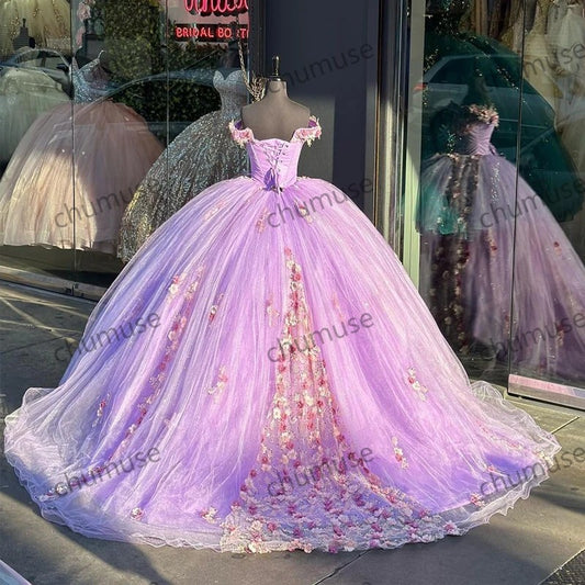 Vestido de festa roxo claro para meninas, vestido de festa de aniversário e quinceanera