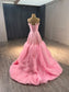 Pink A-line Spaghetti Straps Evening Dresses Woman Elegant Saudi Arabia Wedding Guest Dress