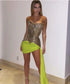 Colored Prom Gowns Transparent 2025 Couture Off Shoulder Short Celebrity Gown Overlay See Through Sexy Formal Party Dress
