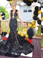 Vestidos de baile com diamantes e strass e cristal preto 