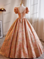 Customized Formal Prom Dress Retro Beading Pearls Square Collar Puff Sleeve Ball Gown Elegant Women Long Banquet Party Dress
