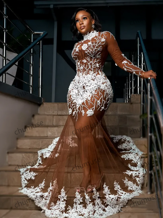 Vestidos de fiesta de talla grande para mujeres negras Vestido de fiesta ilusión para ocasiones especiales 
