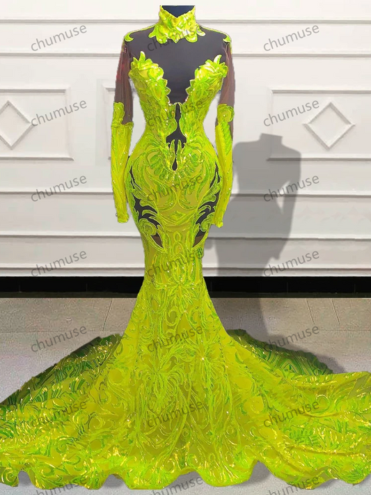 Vestidos de fiesta largos de sirena formales y sexys para mujer 