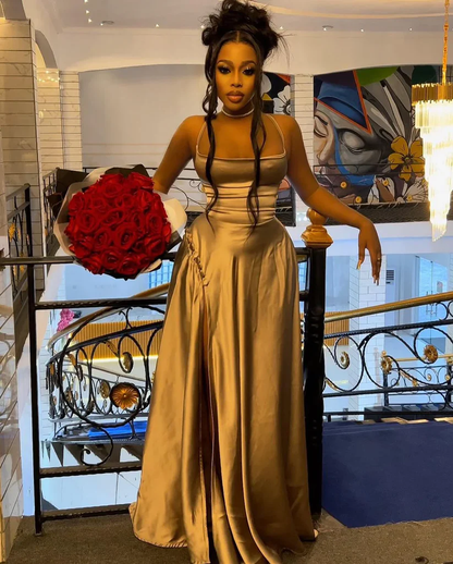 Sexy Mermaid Spaghetti Straps Sleeveless Lace Up Floor-Length Prom Dresses