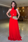 Sexy & Hot A-Line Halter Sleeveless Pleated Open Back Floor Length Chiffon Prom Dress Evening Gown Formal Cocktail Dress