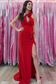 Sexy & Hot Halter Sleeveless 3D Flowers Prom Party Dress Open Back High Side Slit and Train Evening Formal Gown