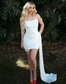 Sheath Strapless Homecoming Dress with Drape