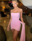 Sheath Strapless Homecoming Dress with Drape