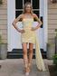 Sheath Strapless Homecoming Dress with Drape