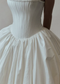 Simple Ball Gown Spaghetti Strap White Satin Prom Dress Wedding Dress