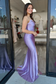 Simple & Casual Sheath V Neck Sleeveless Pleated High Side Slit and Train Back Zipper Prom Party Dress Bridesmaid Dress Cocktail Dress