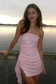Sparkly Pink Sequin Strapless Ruched Mini Homecoming Dress with Side Drape