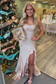 Sparkly Sheath Boat Neck Sleeveless Fully Beaded Ruffles Prom Party Gown High SIde Slit and Train Lace Up Evening Dress