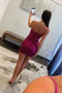 Straps Bodycon Fuchsia Sequins Short Homecoming Dress