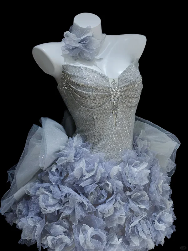 Stunning A Line Sweetheart Neck Beaded Sequin Purple Floral Tulle Homecoming Dresses Birthday Dresses