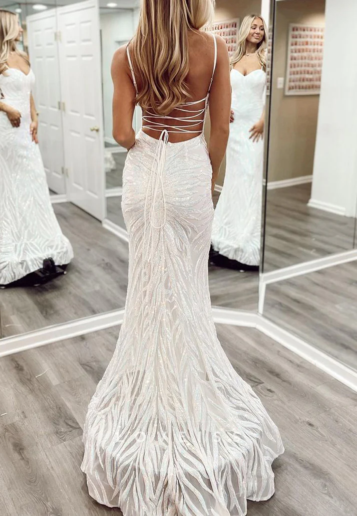 Sweetheart Beaded Embroidery Sparkly Mermaid Prom Dress