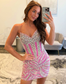 Sweetheart Sequin Beaded Corset Homecoming Dresses Short for Juniors