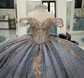Tulle Lace Beaded Quinceanera Dresses Ball Gown Sweet 16 Birthday Dresses